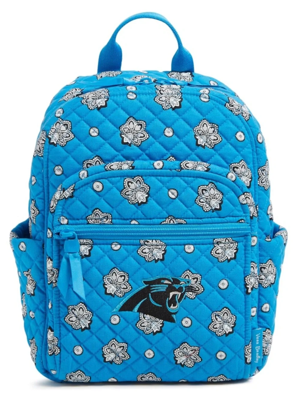 Vera Bradley Women's Cotton NFL Small Backpack Carolina Panthers Blue/Silver